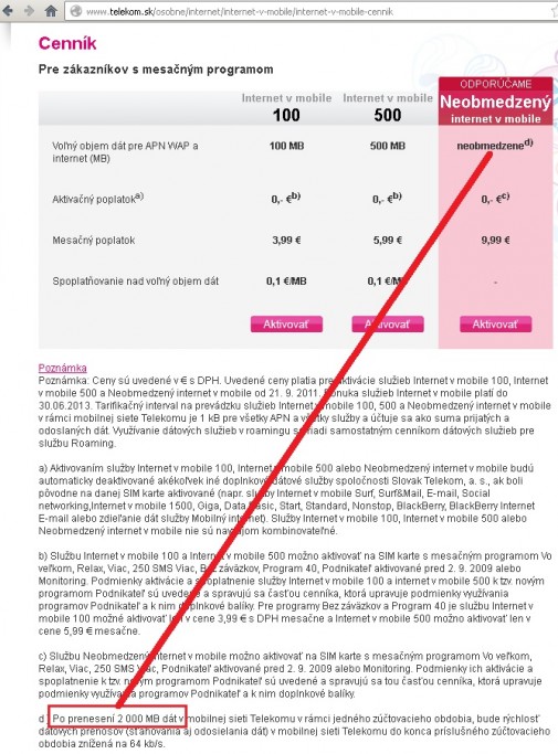 Telekom - neobmedzene zavadzanie